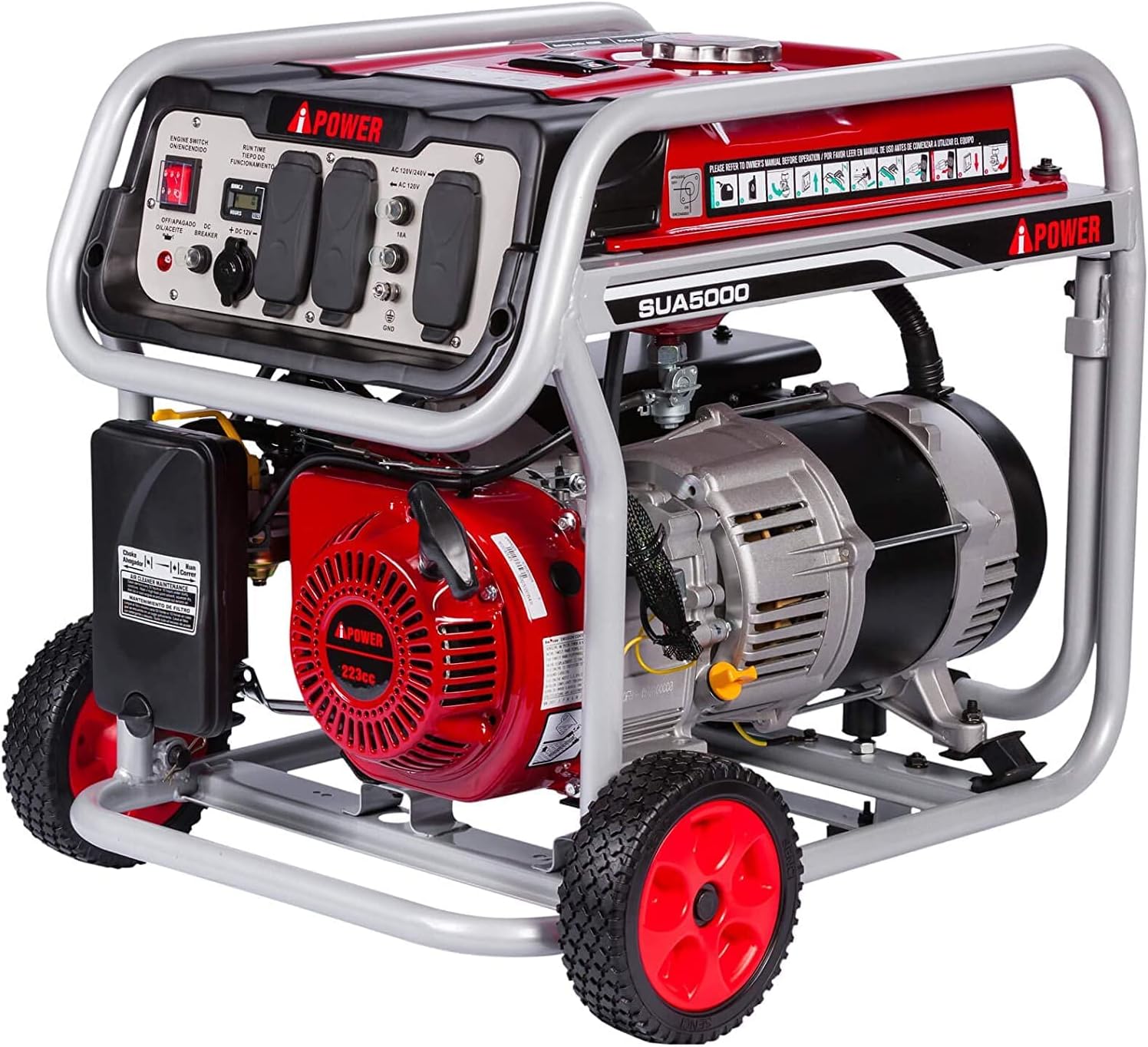 A-iPower SUA4500 4500 Watt Portable Generator Small Gas Powered for Jobsite, RV, and Home Backup Emergency