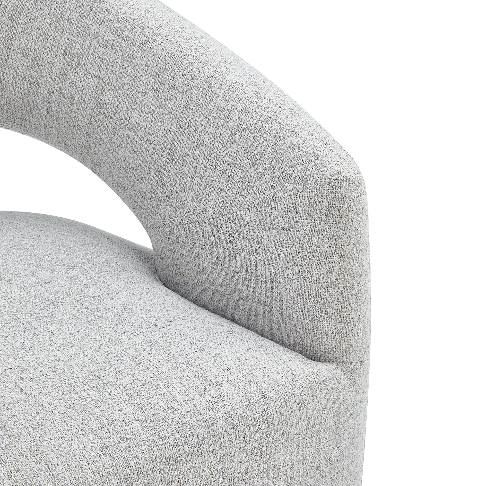 CHITA Modern Dining Chair with Caster Wheels & Open Back, Upholstered Dining Room Chairs, Fabric in Cloud