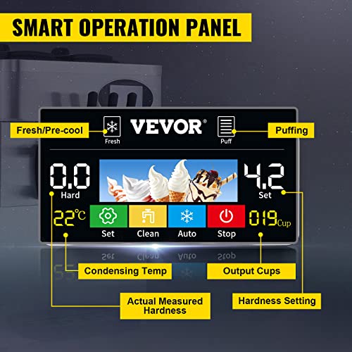 VEVOR Commercial Soft Ice Cream Machine 3 Flavors for Restaurants Snack Bar