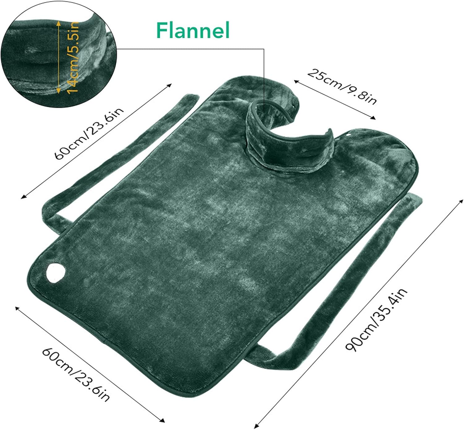 Electric Heating Pad for Back Neck and Shoulders Pain Relief, Heated Warmer Fast-Heat Hot Therapy Warp with Waist Strap, 3 Heat Levels, Auto-Off Timer