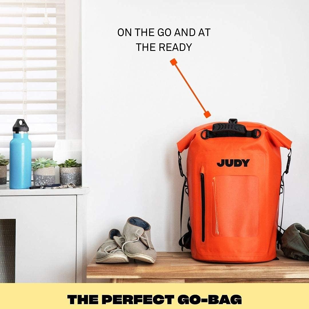 JUDY Emergency Preparedness Dry Backpack - The Mover Max - Disaster Bag for Hurricanes, Earthquakes, and More - Supports Up to 4 People