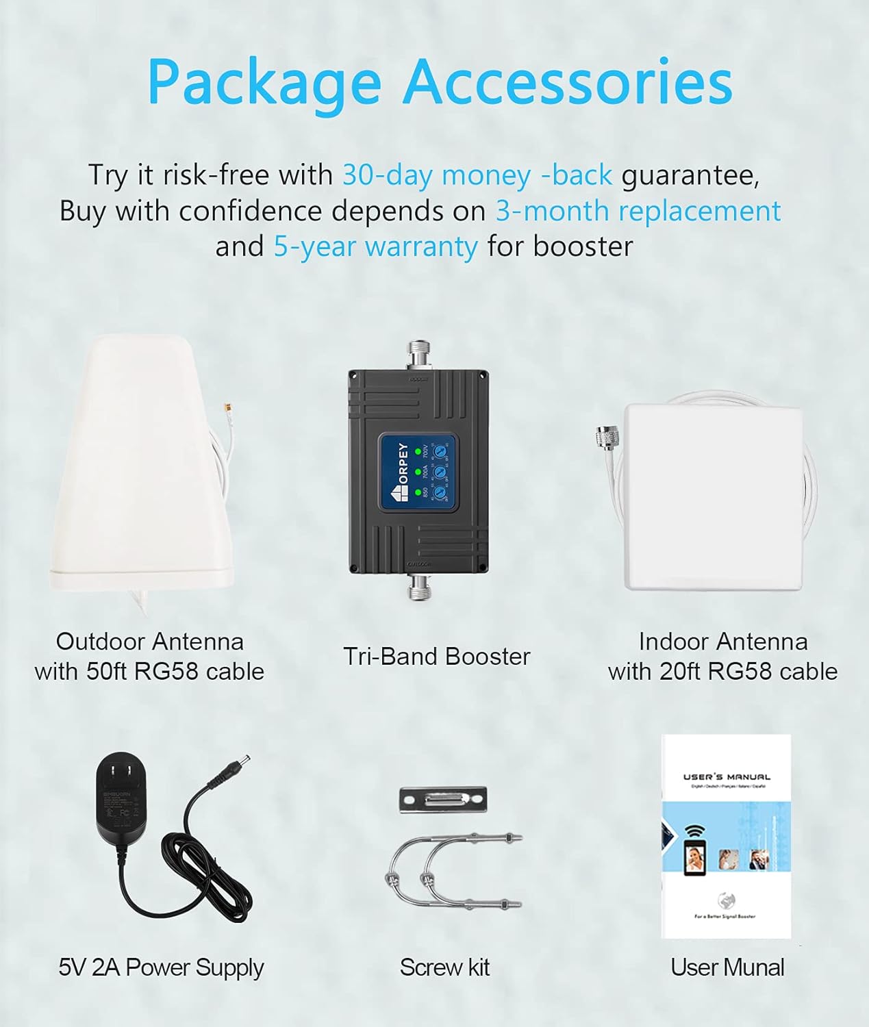 ORPEY Verizon Cell Phone Signal Boosters 5G 4G LTE Up to 5,500 sq.ft, Cell Booster for Home - App Assisted Install, Cell Booster Band 5/12/13/17 for AT&T, T-Mobile, Sprint & More | FCC Approved