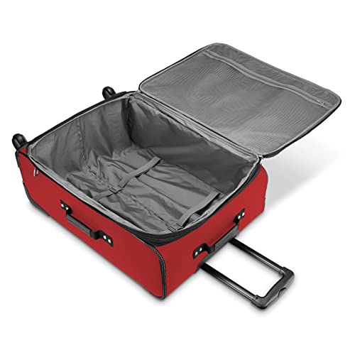 American Tourister Pop Max Softside Luggage with Spinner Wheels, Red, 3-Piece Set (21/25/29)