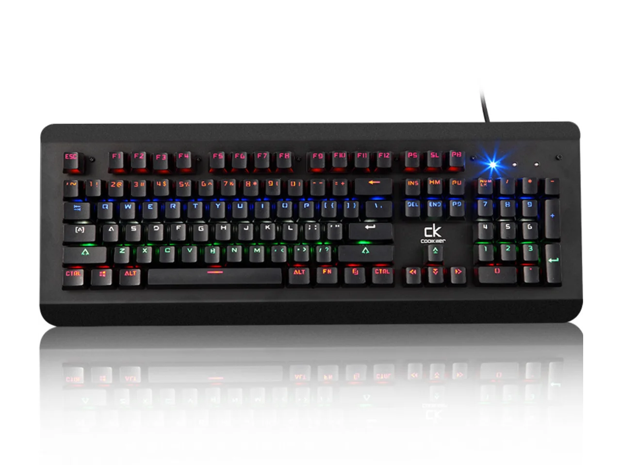 K200 USB Wired RGB Mechanical Gaming keyboard 104 non-conflict Keys Green-axis Mechanical Keyboard Transparent dust-proof Shaft ( exchange swith axis )(Gold)