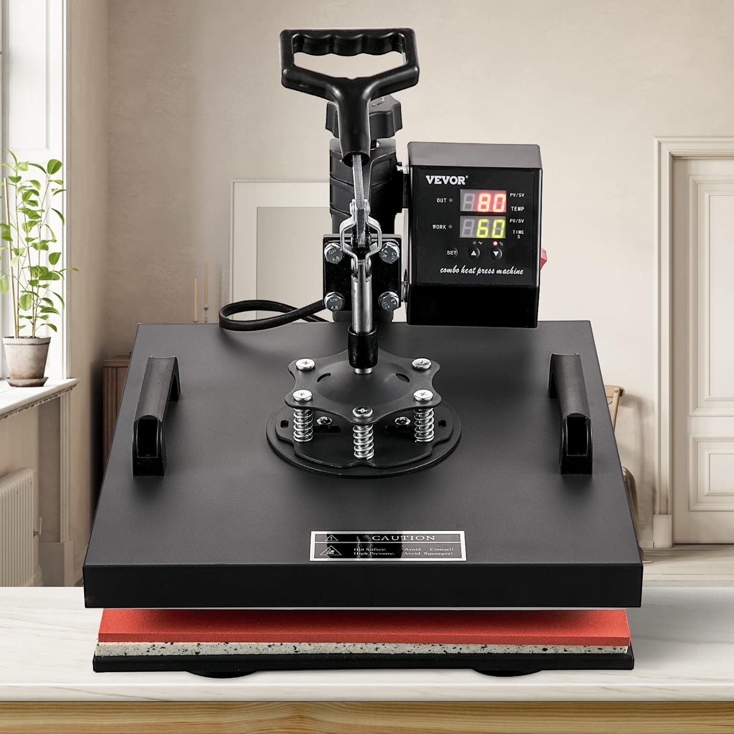 VEVOR 8 in 1 Heat Press Machine Combo 15x15, 360° Swing Away Tshirt Press Machine for Printing Hat Mug T Shirts Cap, Digital Multifunctional Sublimation Heat Transfer Machine