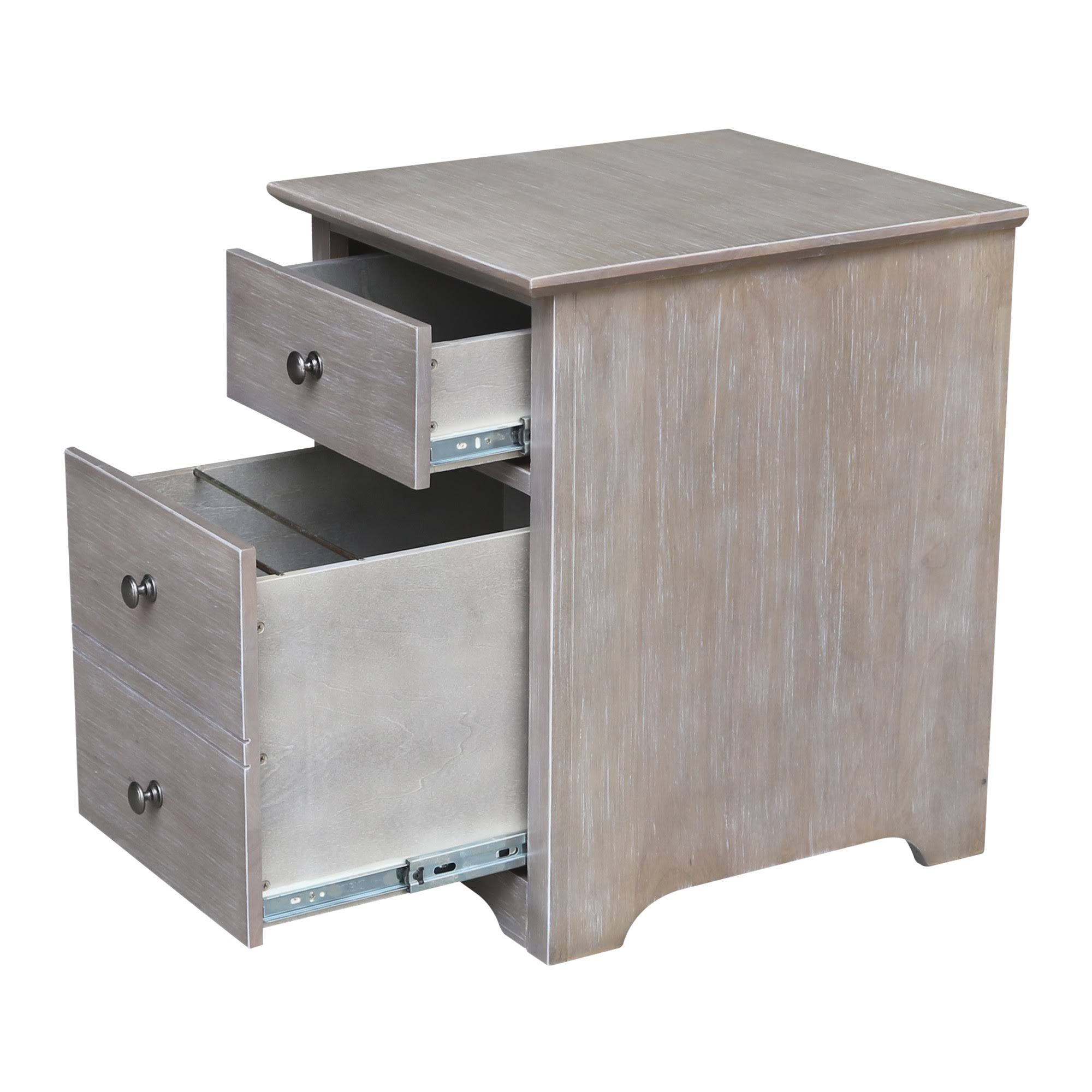 International Concepts Two Drawer File Cabinet, Washed Gray Taupe