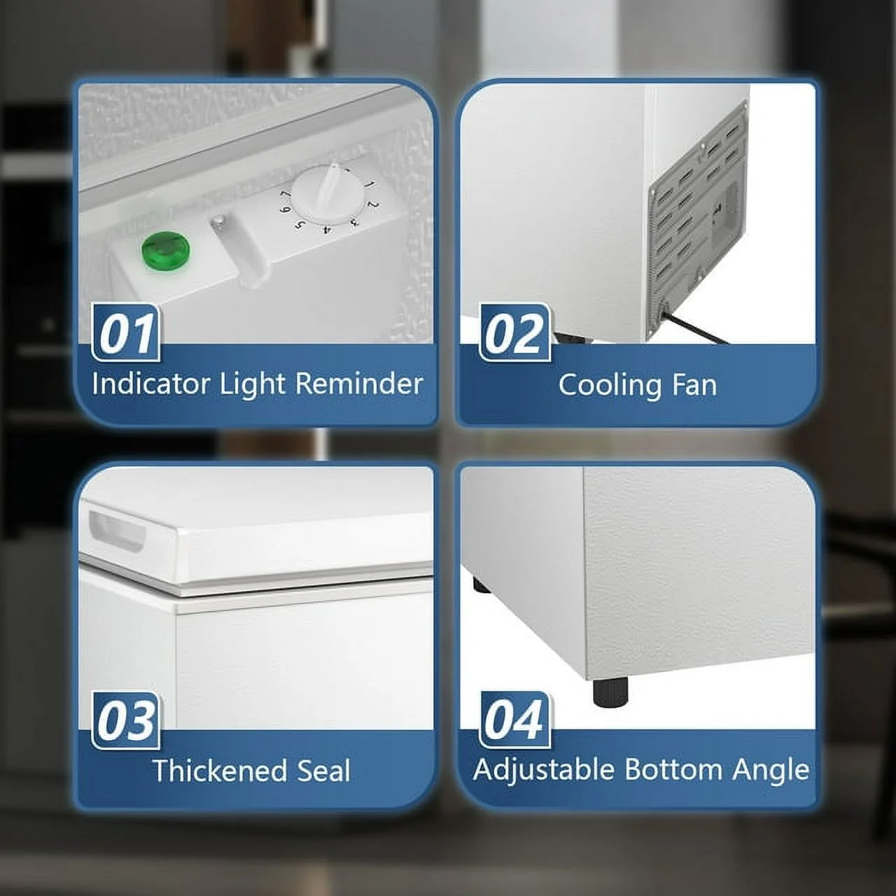 LHRIVER 1.8 Cu.ft Freezer Freestanding, Top Open Door Compact Freezer , Adjustable Temperature, Suitable for Home/Kitchen/Office/Restaurant (White)