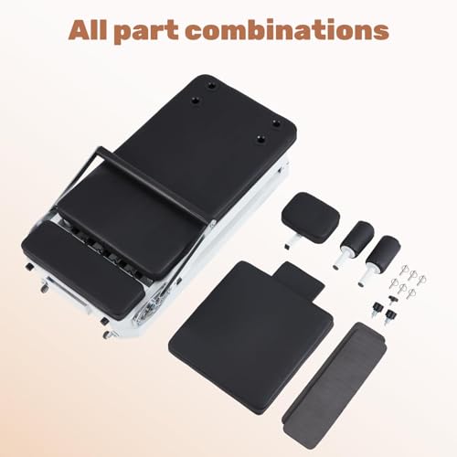 JOMEED Foldable Pilates Reformer Machine Equipment for Home Use and Gym Workout，Compact Pilates Board Up to 400LBS with Dual Resistance- Springs and Cords and Jump Boards