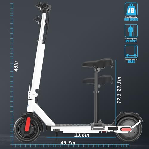Caroma Electric Scooter, 20-25 Miles Range & 20 MPH Speed, 500W Cruise Control Electric Scooter Adults, 9/10" Solid Tires, Fast Folding E Scooter Bike for Commute, Shock Absorption & Braking System