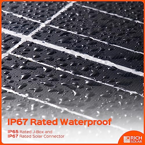 RICH SOLAR 250 Watt 12 Volt 16BB Cell Monocrystalline Solar Panel High Efficiency UL Certified Solar Module for RV Trailer Camper Marine Off Grid