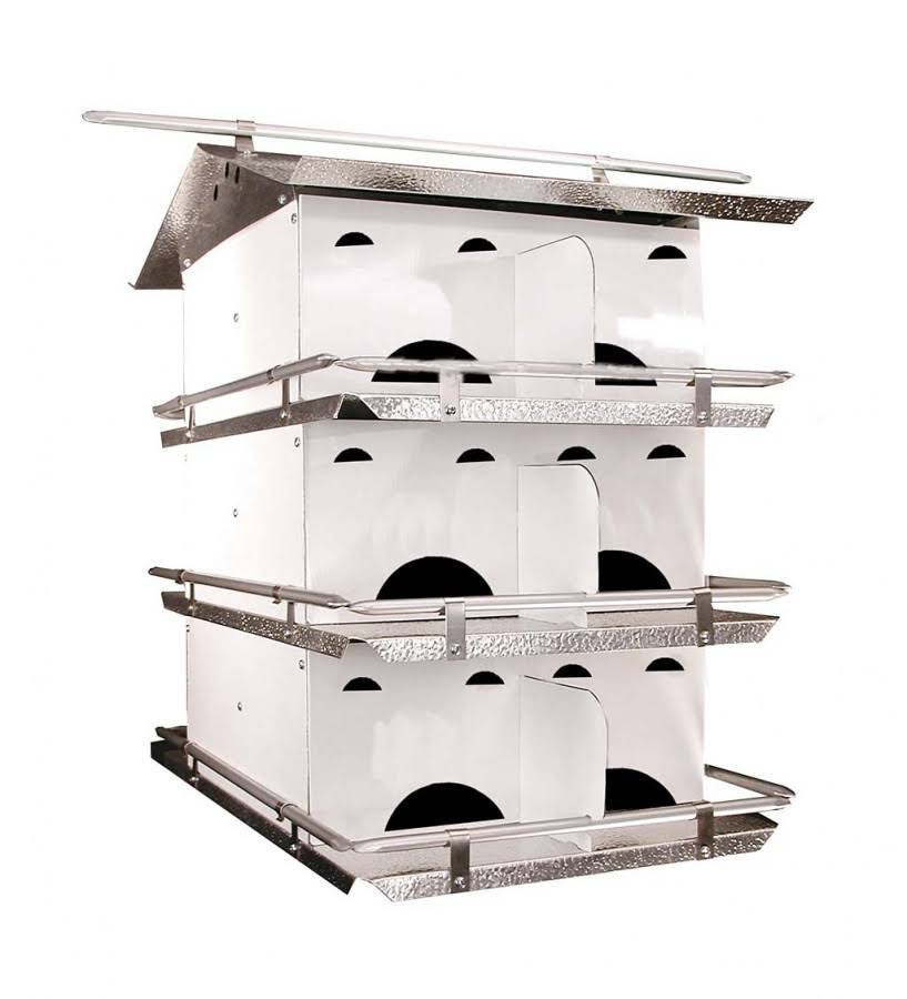 Plow u0026 Hearth Ready-to-Assemble 12-Room Purple Martin Birdhouse and Pole Set