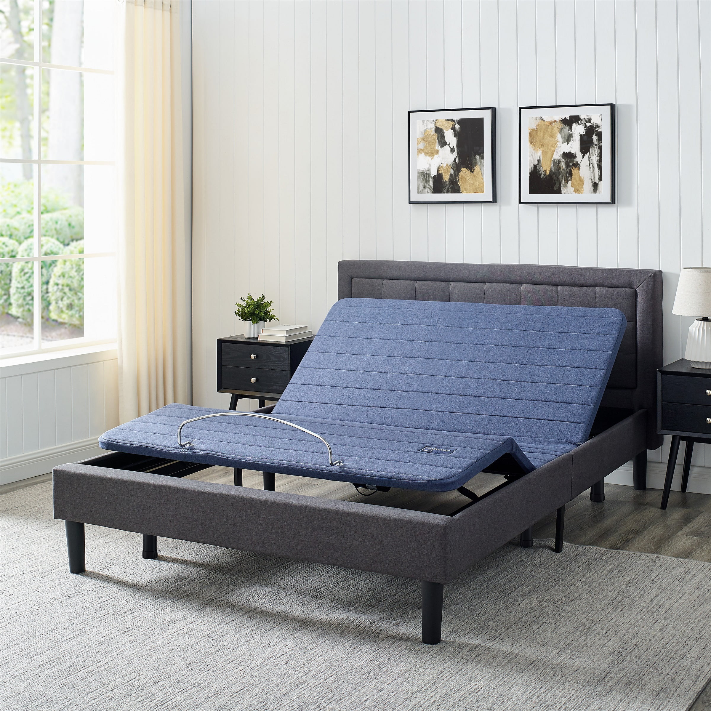 Mainstays Power Adjustable Metal Platform Bed Base with Wireless Remote Control, Queen