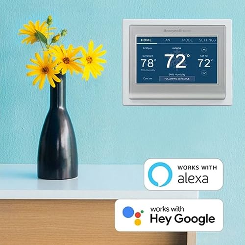Honeywell Home RTH9585WF Wi-Fi Smart Color Thermostat, 7 Day Programmable, Touch Screen, Energy Star, Alexa Ready, C-Wire Required, Not Compatible with Line Volt Heating Gray