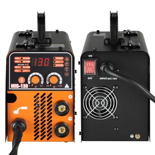 VEVOR MIG Welder, 130A Welding Machine, 3 in 1 Combo MMA/MIG/LIFT TIG Welder Machine, Flux Core Welder, MIG-130 Portable Welding Machine for Carbon Steel, Stainless Steel