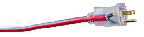 Southwire 2549swusa1 100-Feet Contractor Grade 12/3 Extension Cord with Lighted End; Red White and Blue American Made Extension