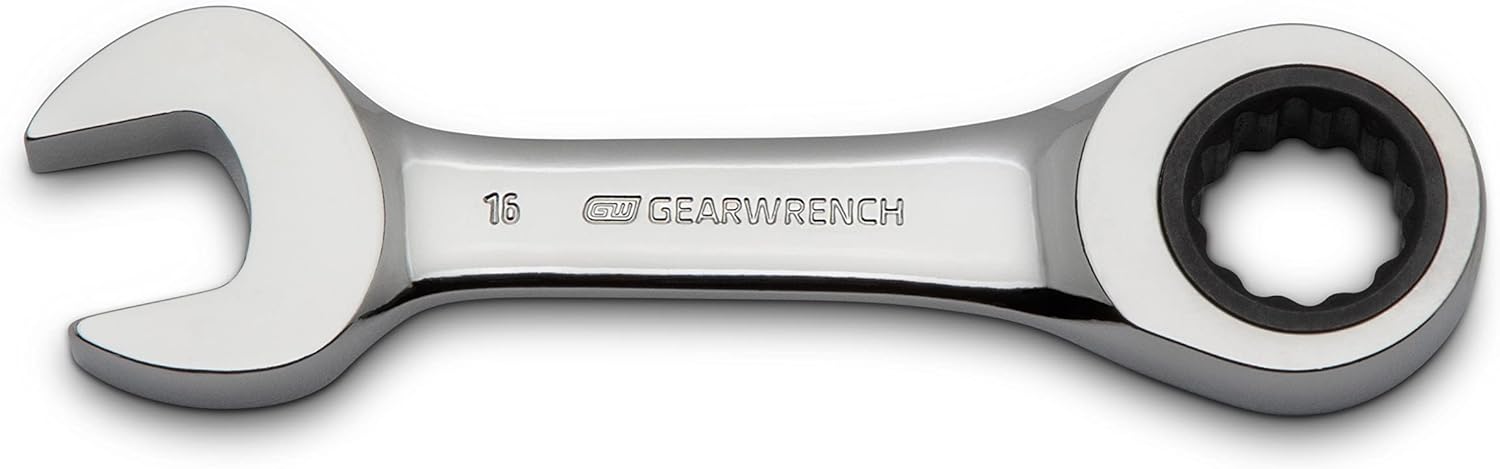 GEARWRENCH 10 Pc. 12 Pt. Stubby Ratcheting Combination Wrench Set, Metric - 9520D