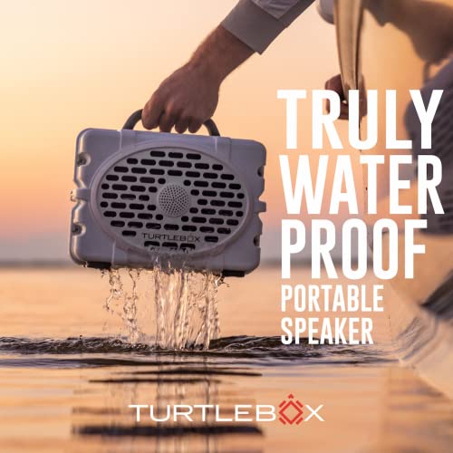 Turtlebox Gen 2: Loud! Outdoor Portable Bluetooth 5.0 Speaker | Rugged, IP67, Waterproof, Impact Resistant & Dustproof (Plays to 120db, Pair 2X for True L-R Stereo), Field Tan