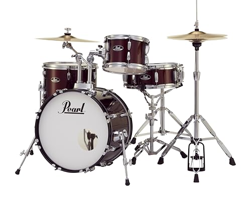 Pearl Roadshow Drum Set 4-Piece Complete Kit with Cymbals and Stands, Charcoal Metallic (RS584C/C706)