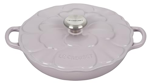 Le Creuset Signature Enameled Cast Iron Petal Braiser, 2.25qt., Coastal Blue