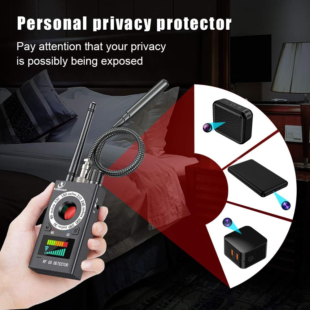 Anti Spy Detector, RF Detector & Camera Finder, Bug Detector, Upgraded RF Signal Detector, LNYOSN GSM Tracking Device for Wireless Audio Bug Hidden Camera Detector Pack of 2