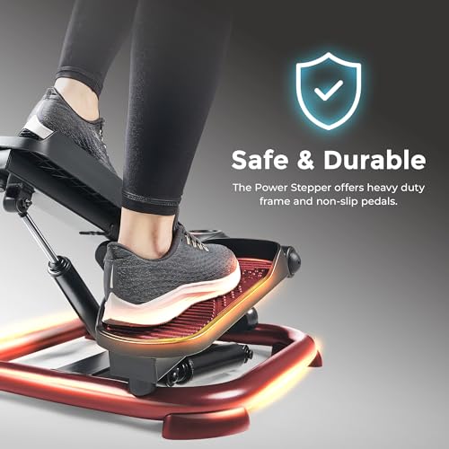 Sunny Health & Fitness 2-in-1 Premium Power Stepper with Resistance Bands, Low-Impact Cardio, Space-Saving, Height-Adjustable, and Optional SunnyFit® App Enhanced Bluetooth Connectivity