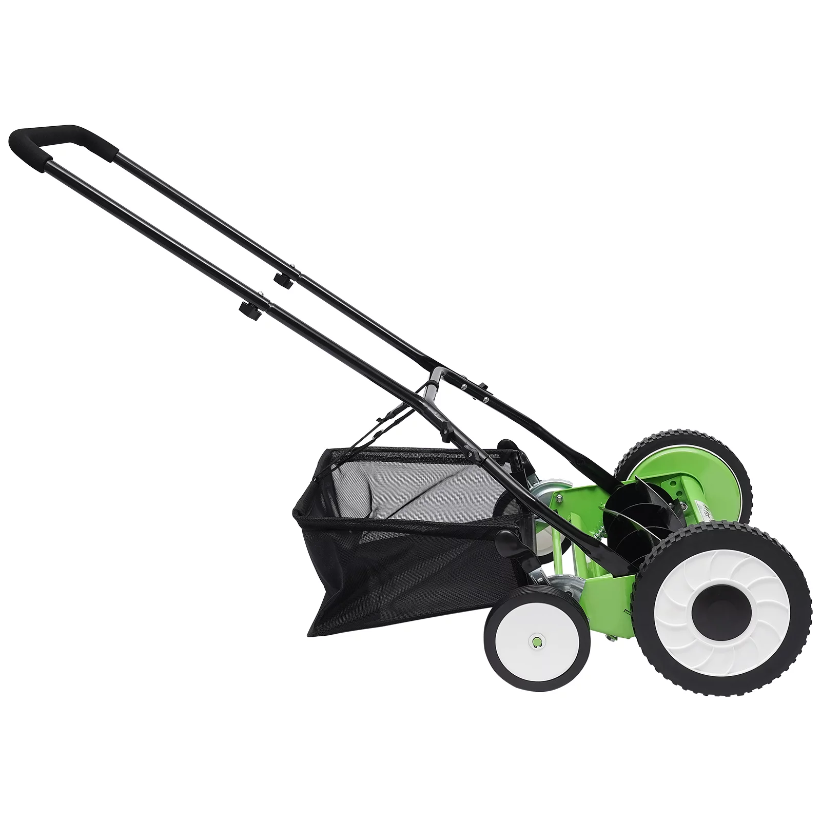 SHZICMY Green Manual Push Reel Lawn Mower with 5-Blade Adjustable Cutting Height