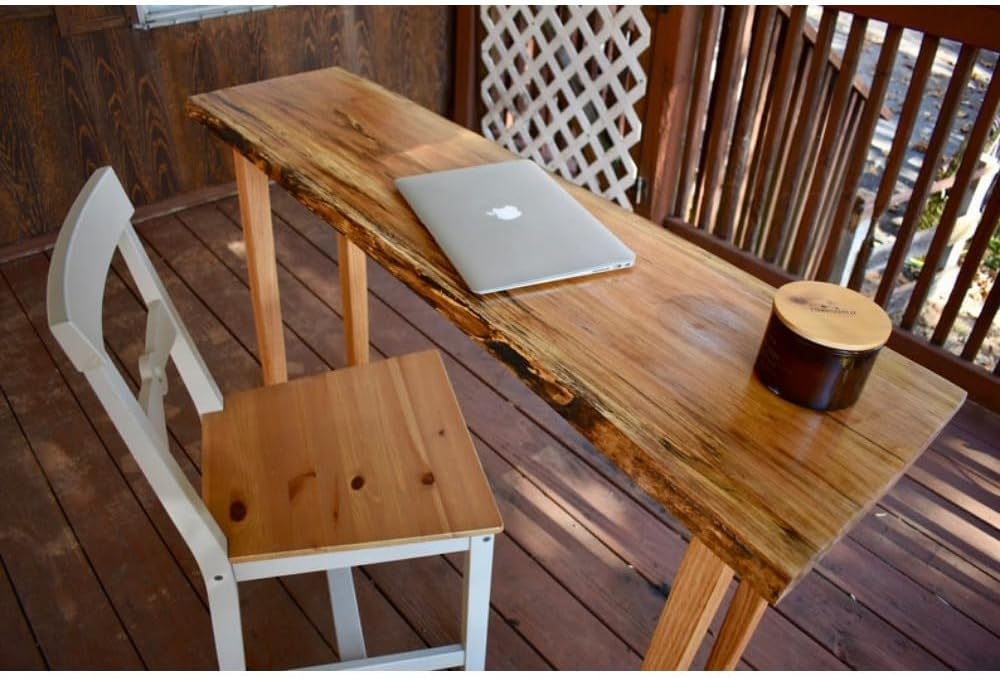 Maple Office Desk, Hallway Table, Rustic, Woodworking, Bedroom Desk, Spalted, Live Edge Table, Wood Work Desk, PC Laptop Workstation, 13"W x 28"H x 44"D, Computer Table for Bedroom, Living Room