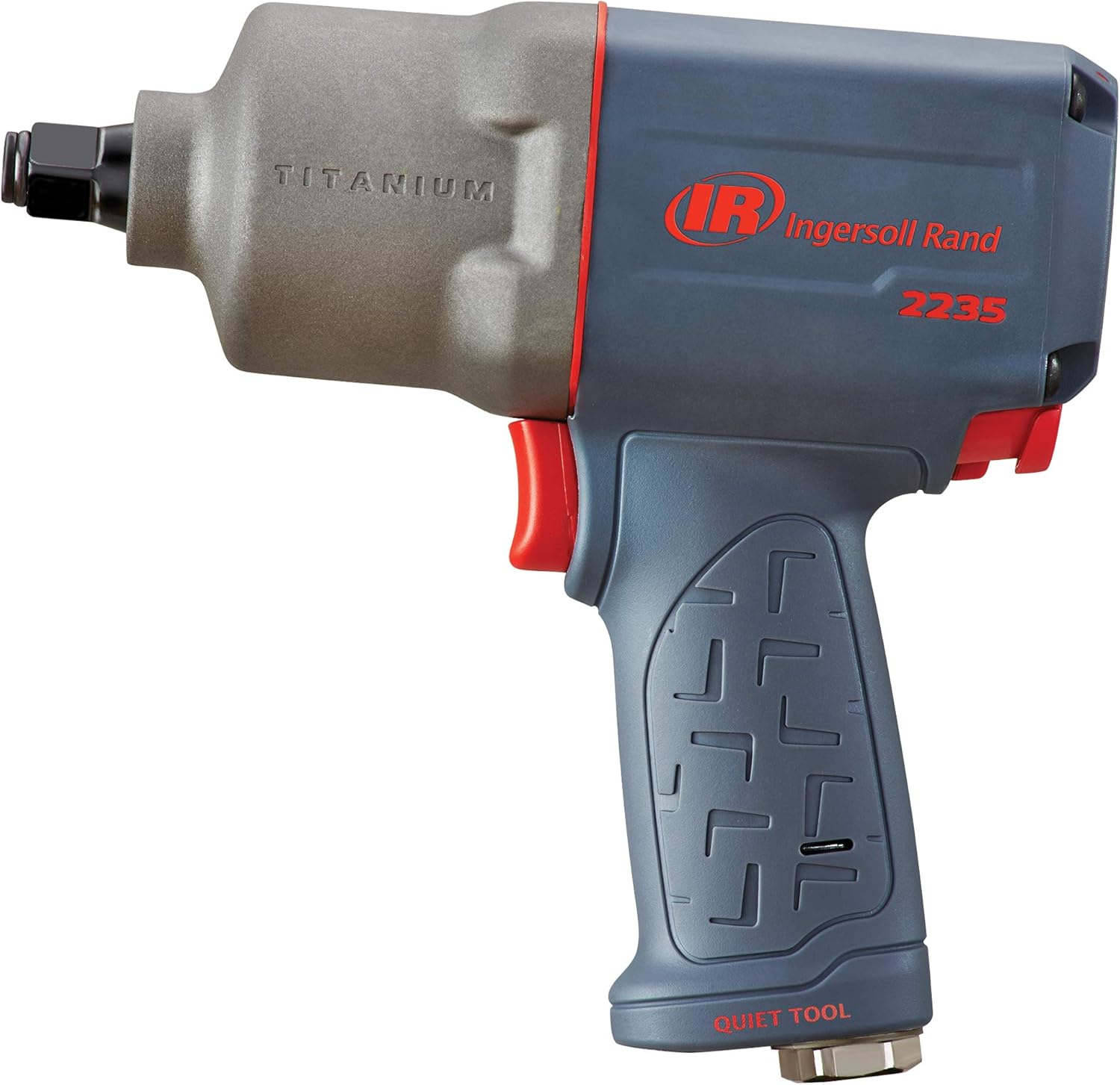 Ingersoll Rand 2235TiMAX-G 1/2” Drive Air Impact Wrench, Lightweight 4.6 lb Design, Powerful Torque Output Up to 1,350 ft/lbs, Titanium Hammer Case, Max Control, Hi-Visibility Red , Green