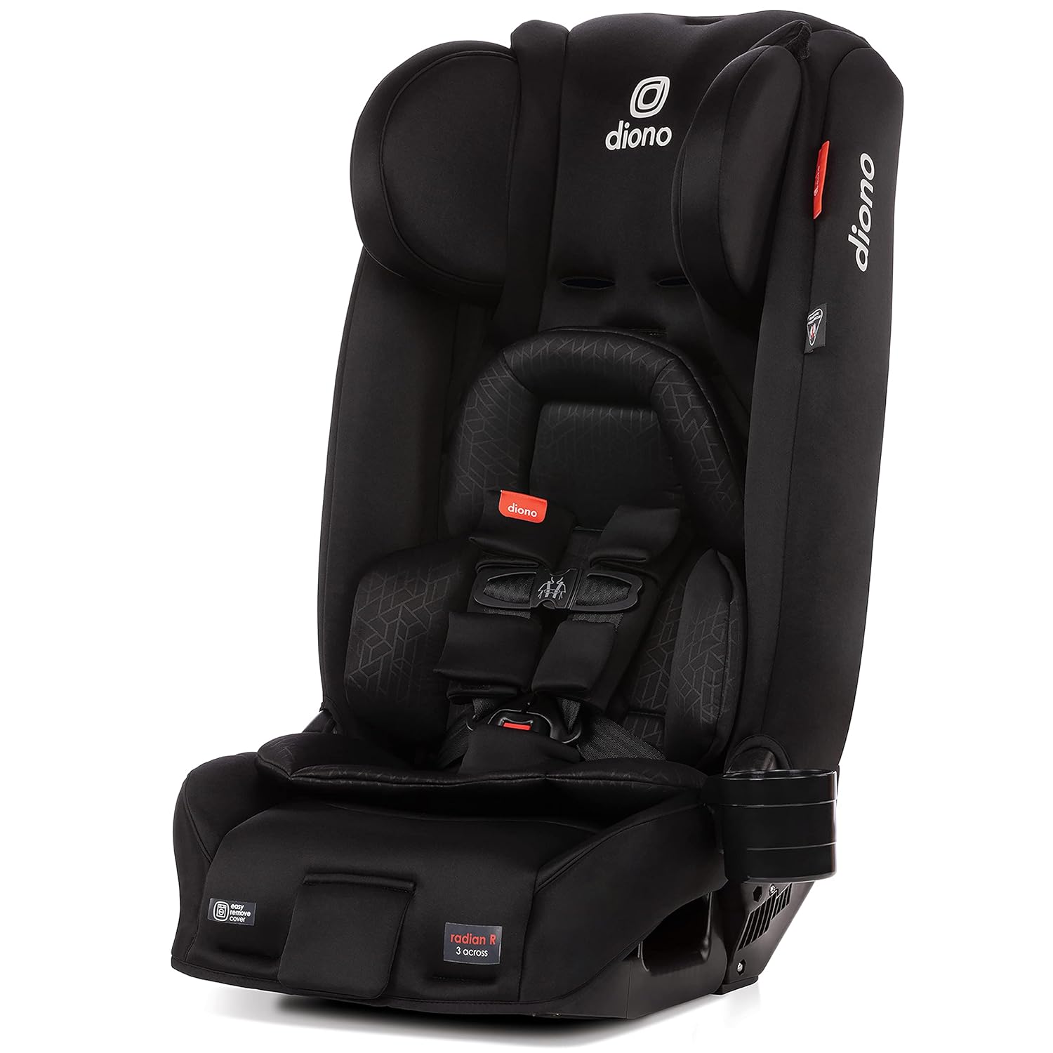 Diono Radian 3RXT, 4-in-1 Convertible Car Seat, Extended Rear and Forward Facing, Steel Core, 10 Years 1 Car Seat, Ultimate Safety and Protection, Slim Fit 3 Across, Black Jet