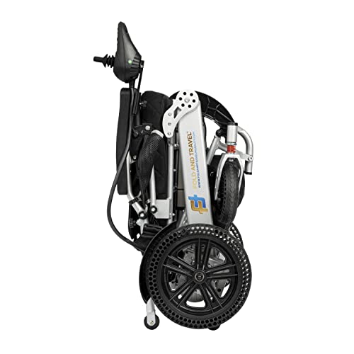 Auto Folding Lightweight Electric Wheelchairs for Adults Foldable Power Wheelchair (Silver)