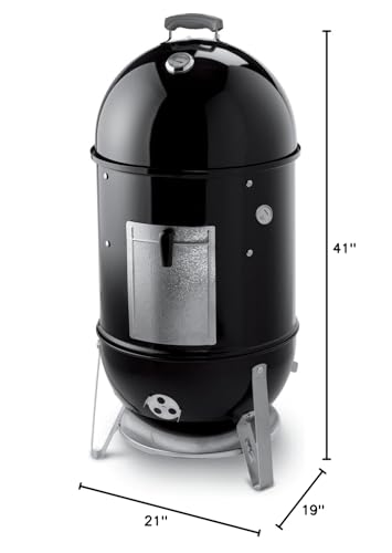Weber 22-inch Smokey Mountain Cooker, Charcoal Smoker,Black
