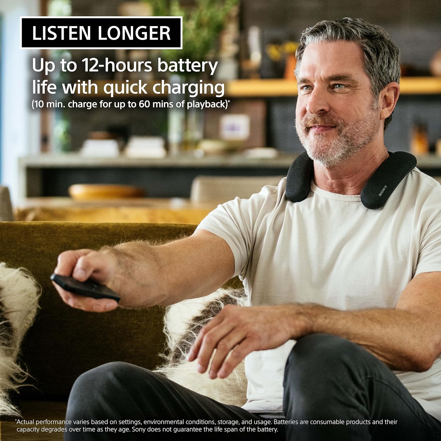 Sony BRAVIA Theater U Wireless Wearable TV Speaker with Bluetooth, Personalized Home Theater Audio, Gaming Compatibility, Built-in mic, 12 Hour Battery Life, IPX4 Splash-Resistant (HT-AN7)