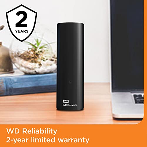 WD 22TB Elements External Hard Drive, Desktop HDD storage, USB 3.0 compatible, Fast Transfer rates, Easy add on storage for all your pictures, videos, music and documents, Black
