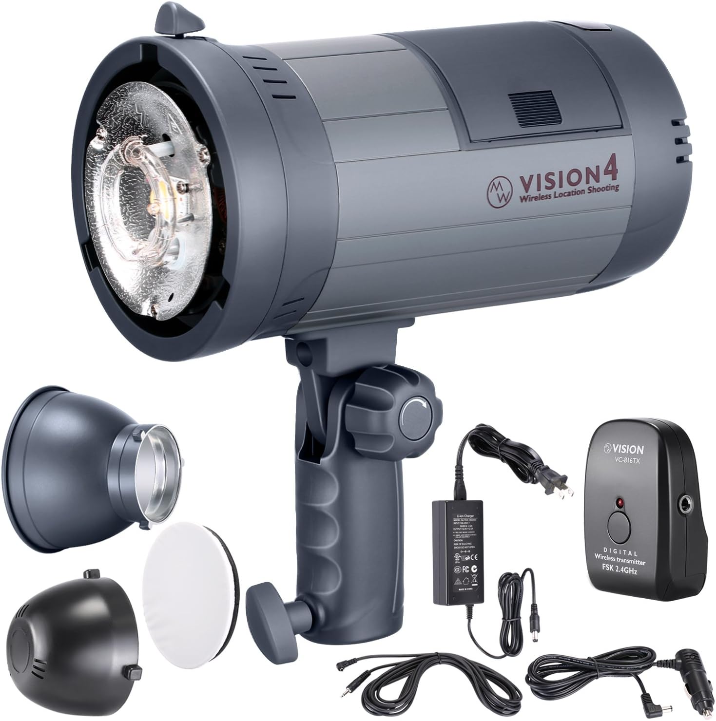 Neewer Vision 4 Powered Outdoor Studio Flash Strobe (1000 Full Power Flashes) with Softbox, Light Stand and Cleaning Kit for Video Location Photography Product ID: 5