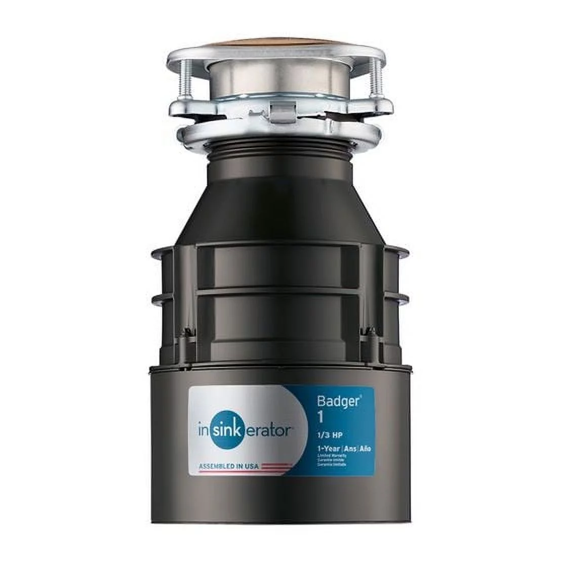InSinkErator BADGER1 Garbage Disposal, Black, 1/3 Hp