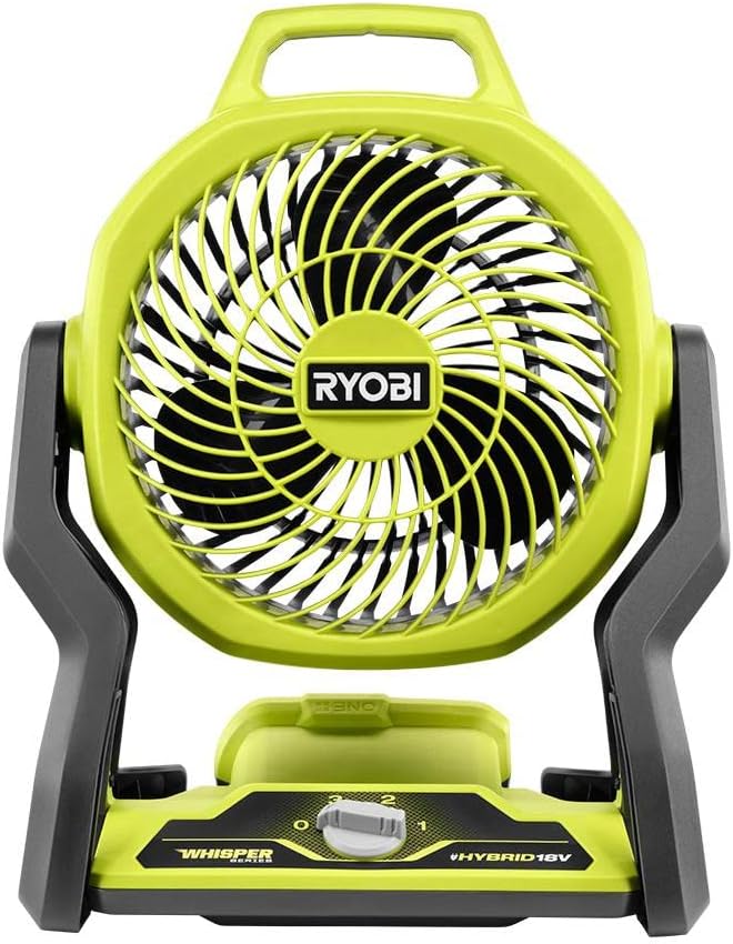 Ryobi 18-Volt ONE+ Hybrid Portable Fan(P3320) with P163 Lithium-Ion Battery(2.00Ah) and Charger