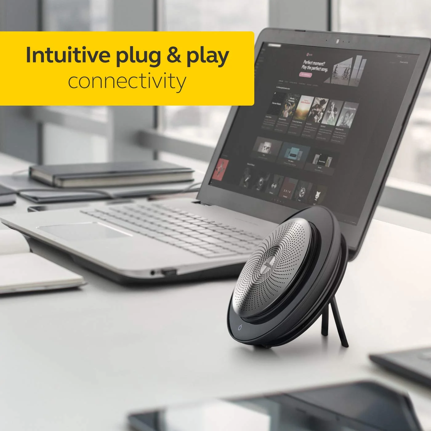 Jabra Speak 710 UC Wireless Bluetooth Speakerphone with Link 370 USB Adapter – Portable Conference Speaker for Holding Meetings Anywhere with Immersive Sound - Certified for Zoom & Google Meet