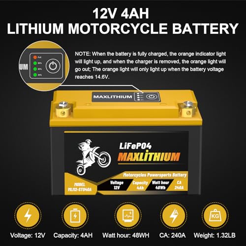 YTX20L-BS/YTX20-BS 12V 12Ah 720A Lithium Powersports Battery with Smart BMS, YTX20H-BS/YTX20HL-BS, Compatible ATV, UTV, Scooter, Snowmobile, 4 Wheeler, Lawn Mower, and Generator Battery, motorboat