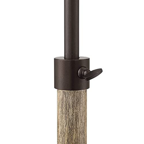 Franklin Iron Works Ferris Industrial Rustic 57" Tall Downbridge Pharmacy Floor Lamp Bronze Faux Wood Grain Metal Adjustable Dome Shade for Living Room Reading Family Bedroom Office House Home