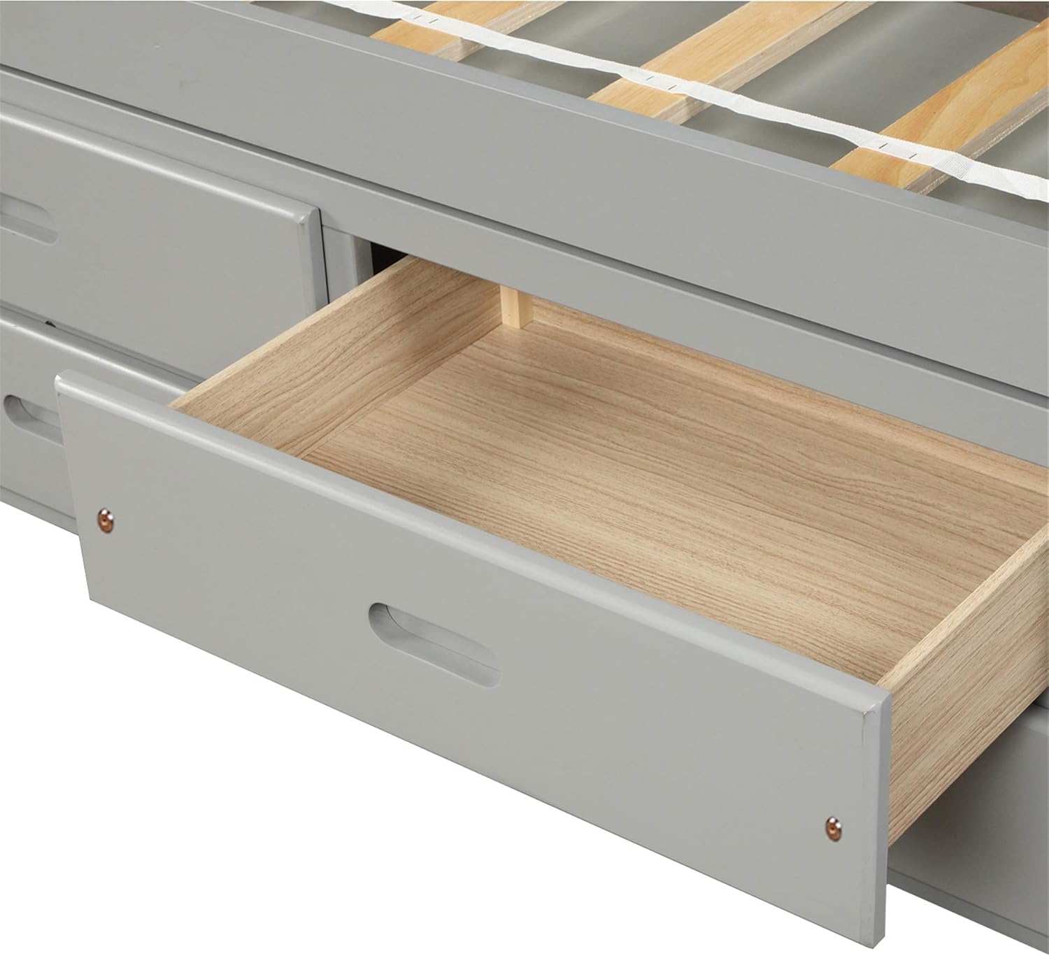 Harper & Bright Designs Twin Size Platform Storage Bed Solid Wood Captains Bed with 6 Drawers, No Box Spring Needed