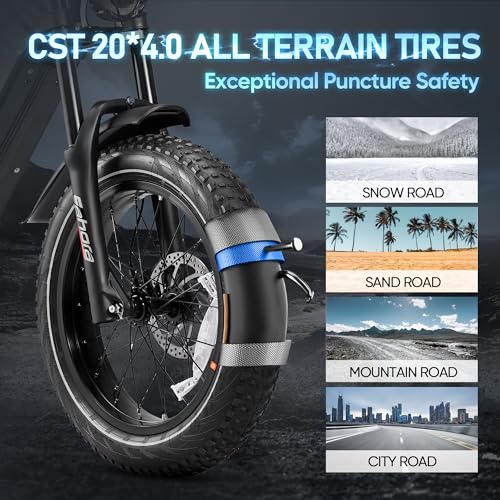 eAhora Juliet/Juliet II [2024 Newest] Electric Bike for Adults 1000W/1500W 48V/52V 60Ah 100+Miles Long Range E-Bike 20" Fat Tire Full Suspension E Bike with Dual Hydraulic Brakes