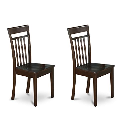 East West Furniture PFCA9-CAP-W 9 Piece Dining Table Set Includes a Square Wooden Table with Butterfly Leaf and 8 Dining Room Chairs, 54x54 Inch, Cappuccino