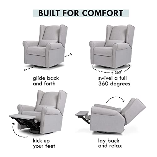 DaVinci Hayden Recliner and Swivel Glider in Shadow Grey, Greenguard Gold & CertiPUR-US Certified