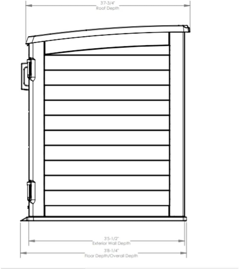 Suncast BMS4780 Stow-Away Horizontal Shed with Floor - Peppercorn