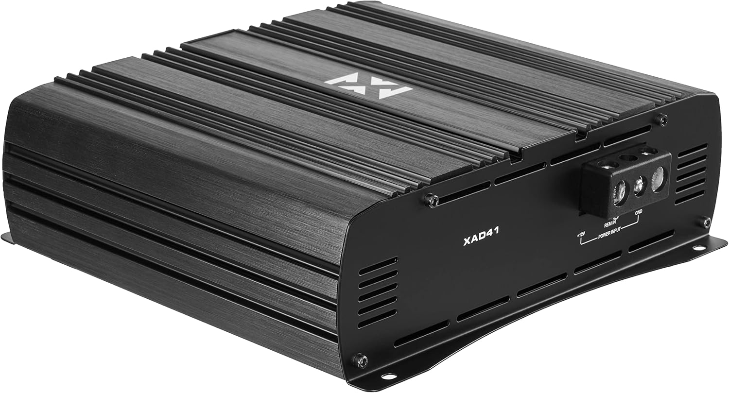 NVX XAD41 1200W RMS 1-OHM Stable Full Bridge Class D High Power Competition Full Range Bridgeable 4-Channel Car Audio MOSFET Amplifier