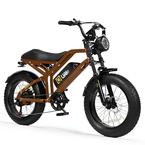 Electric Bike for Adults-1500W Peak Motor 20" Fat Tires 28MPH(Unlock to 35MPH) EBike Moped, 624-1248Wh Removable Battery Bicycle, with Dual Suspension & Brakes Motorcycle, 7-Speed,Spark