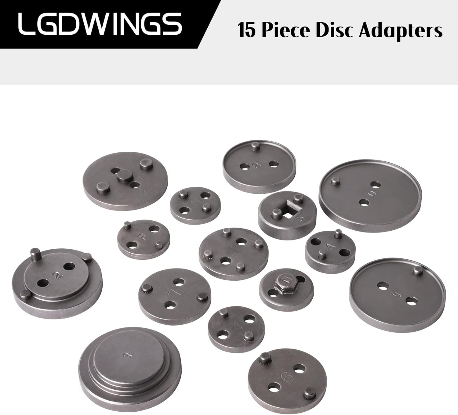 LGDWINGS Air Powered Disc Brake Caliper Wind Back Compression Spreading Tool Kit Pneumatic Design 16PCS Rewind Spreader Air Tool Set