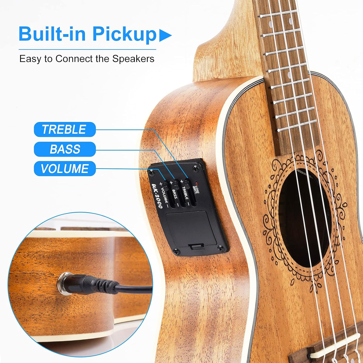 Vangoa Ukulele Concert Mahogany 23 inch and Electric Acoustic Tenor Ukulele Bundle for Beginners Adults Professional Four String Wooden Hawaiian Starter Uke Kit