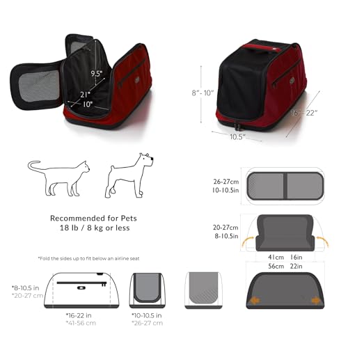 Sleepypod Air - American Red Cross Edition Airline Approved Pet Carrier and Crash-Tested Car Seat for Cats and Dogs up to 18 lbs (Strawberry Red)