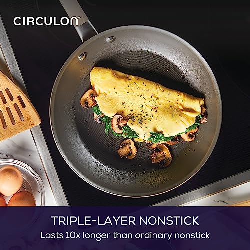 Circulon Premier Professional Hard Anodized Nonstick Cookware Induction Pots and Pans Set, 12 Piece, Bronze